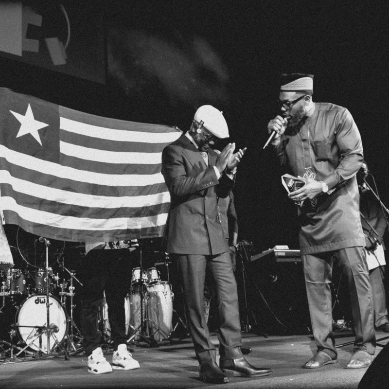 Performers with the Liberian flag at Africa LIVE!